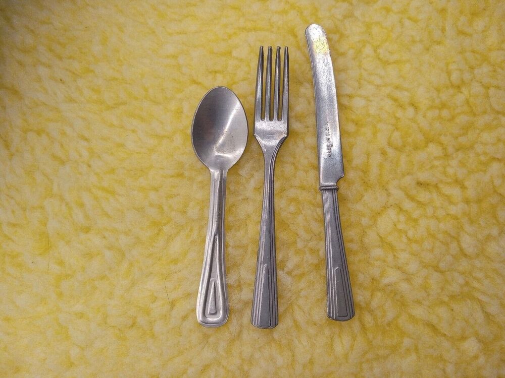 Lot of Childrens Vintage Silverplated Knife, Fork, and Spoon MADE IN USA